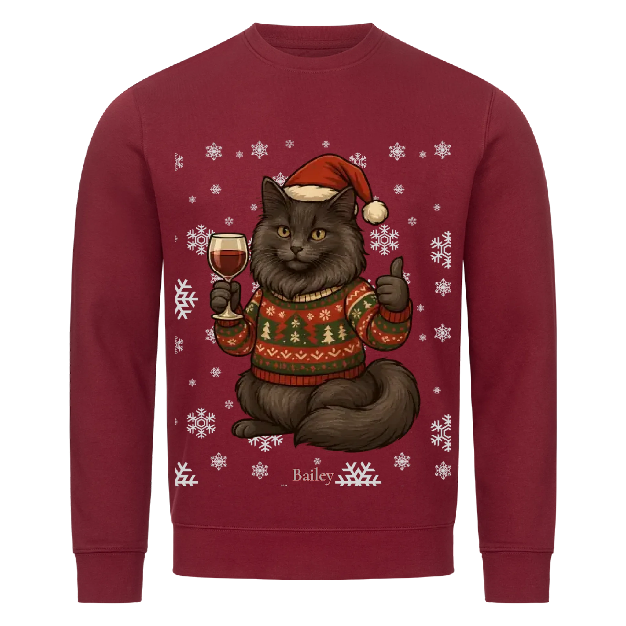 Weihnachtskatze - Individuelles Premium Sweatshirt (Unisex)