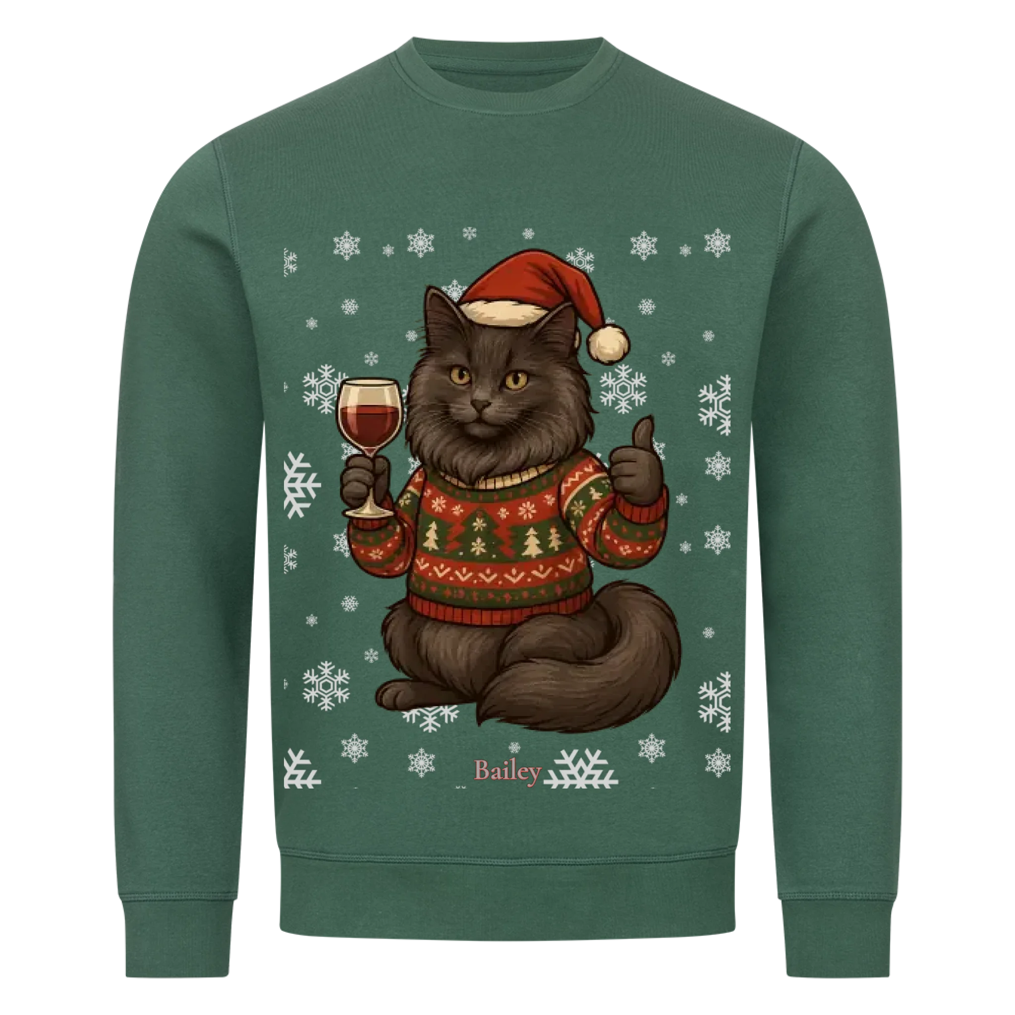 Weihnachtskatze - Individuelles Premium Sweatshirt (Unisex)