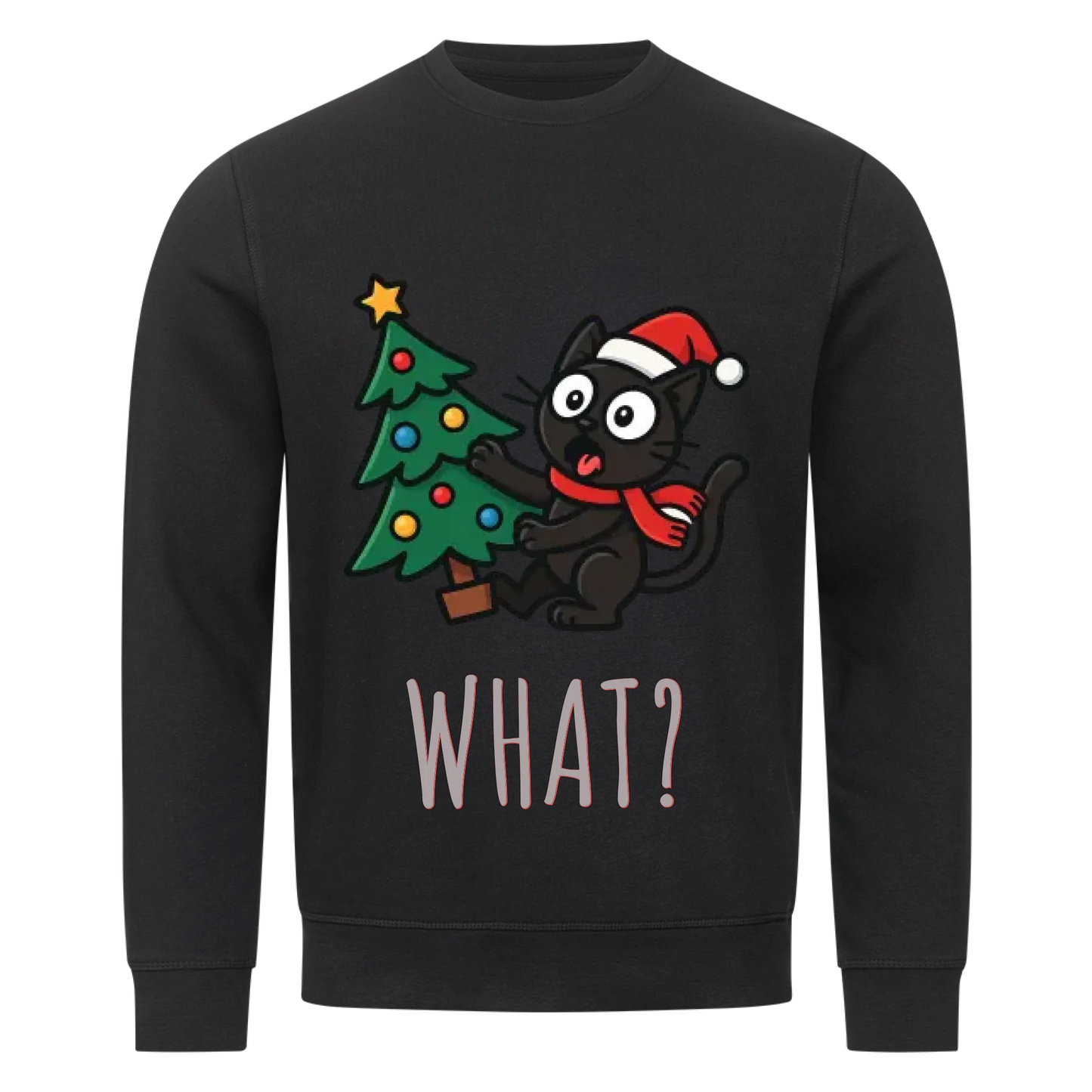 Katze & Weihnachtsbaum Premium Sweatshirt - Eigenes Bild