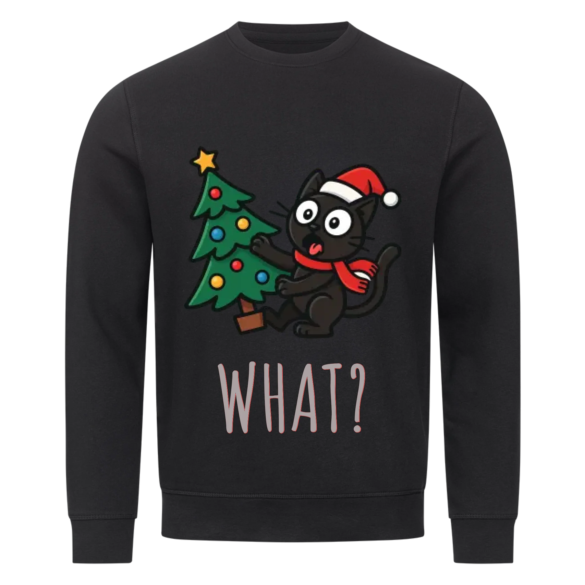 Katze & Weihnachtsbaum - Individuelles Premium Sweatshirt (Unisex)