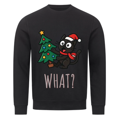 Katze & Weihnachtsbaum Premium Sweatshirt - Eigenes Bild
