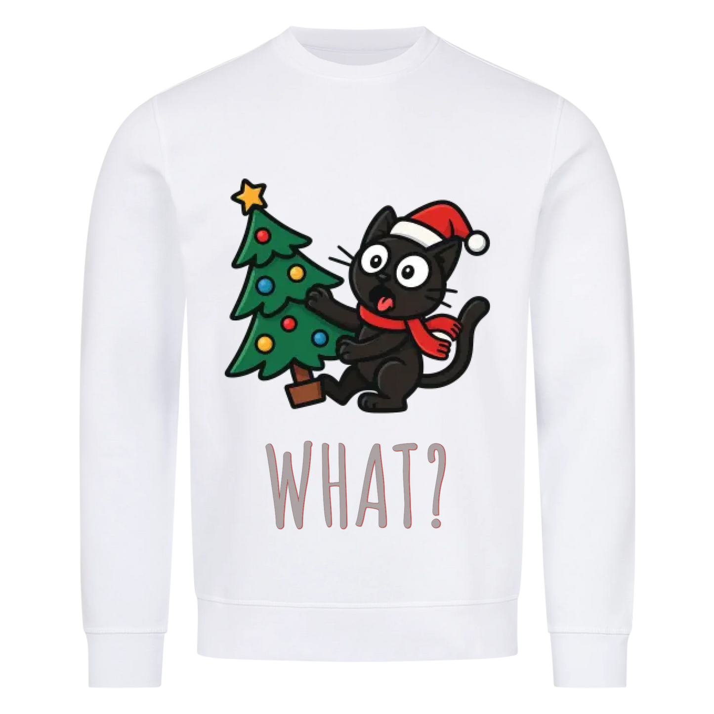 Katze & Weihnachtsbaum Premium Sweatshirt - Eigenes Bild