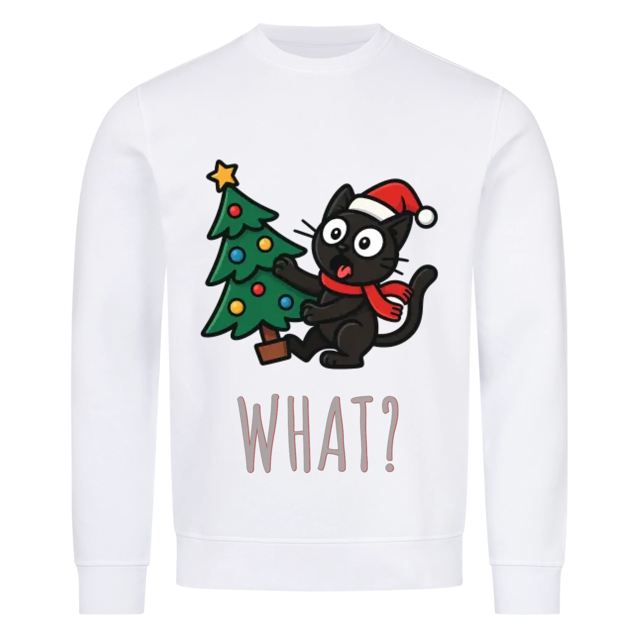 Katze & Weihnachtsbaum - Individuelles Premium Sweatshirt (Unisex)