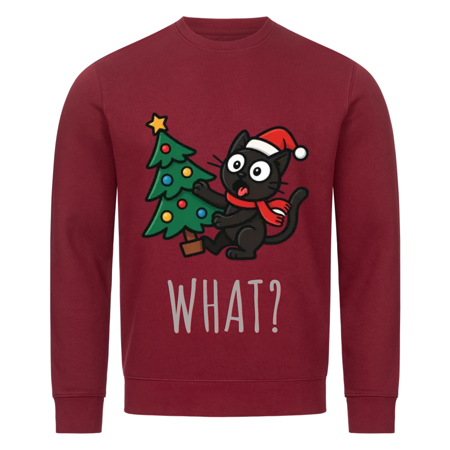 Katze & Weihnachtsbaum Premium Sweatshirt - Eigenes Bild
