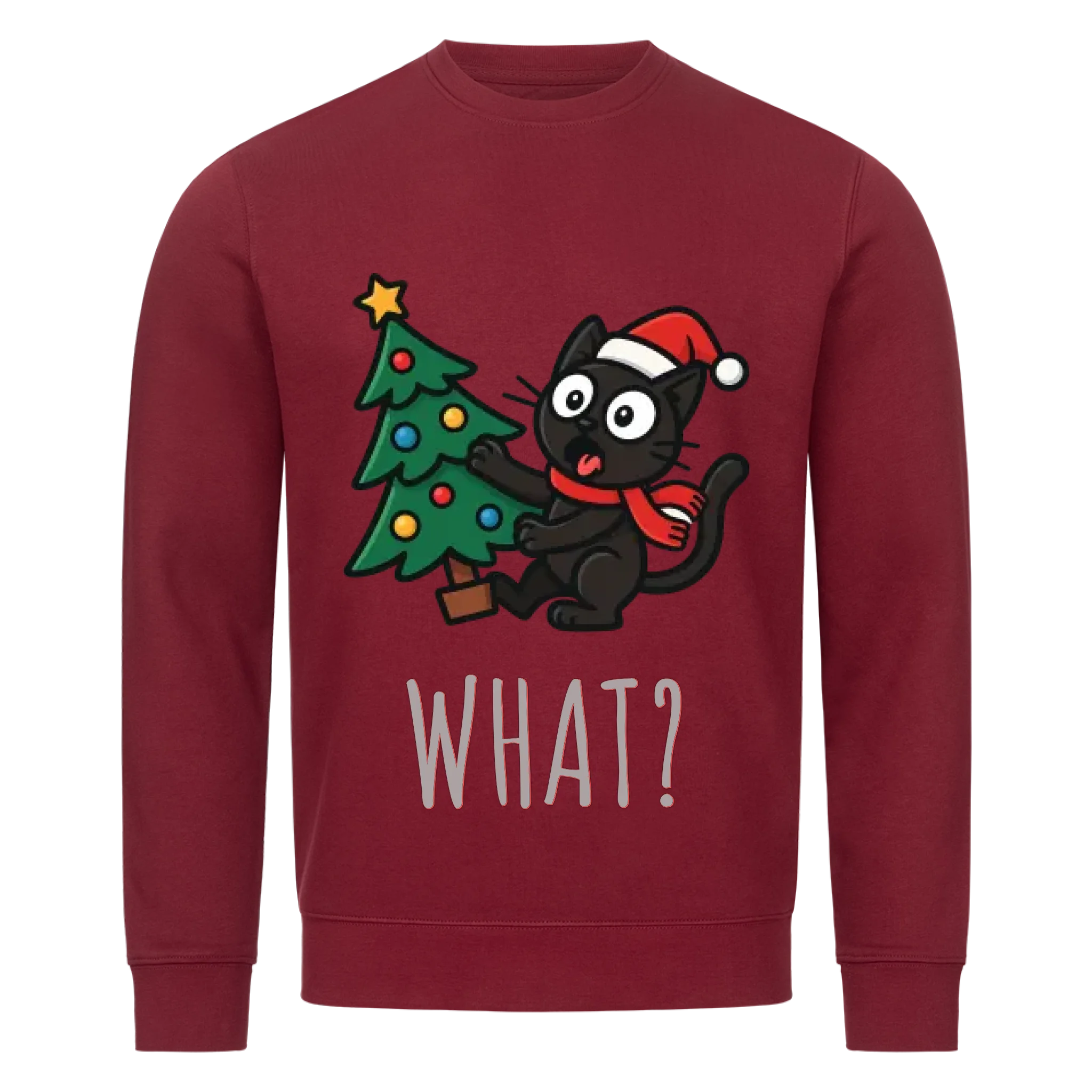 Katze & Weihnachtsbaum - Individuelles Premium Sweatshirt (Unisex)