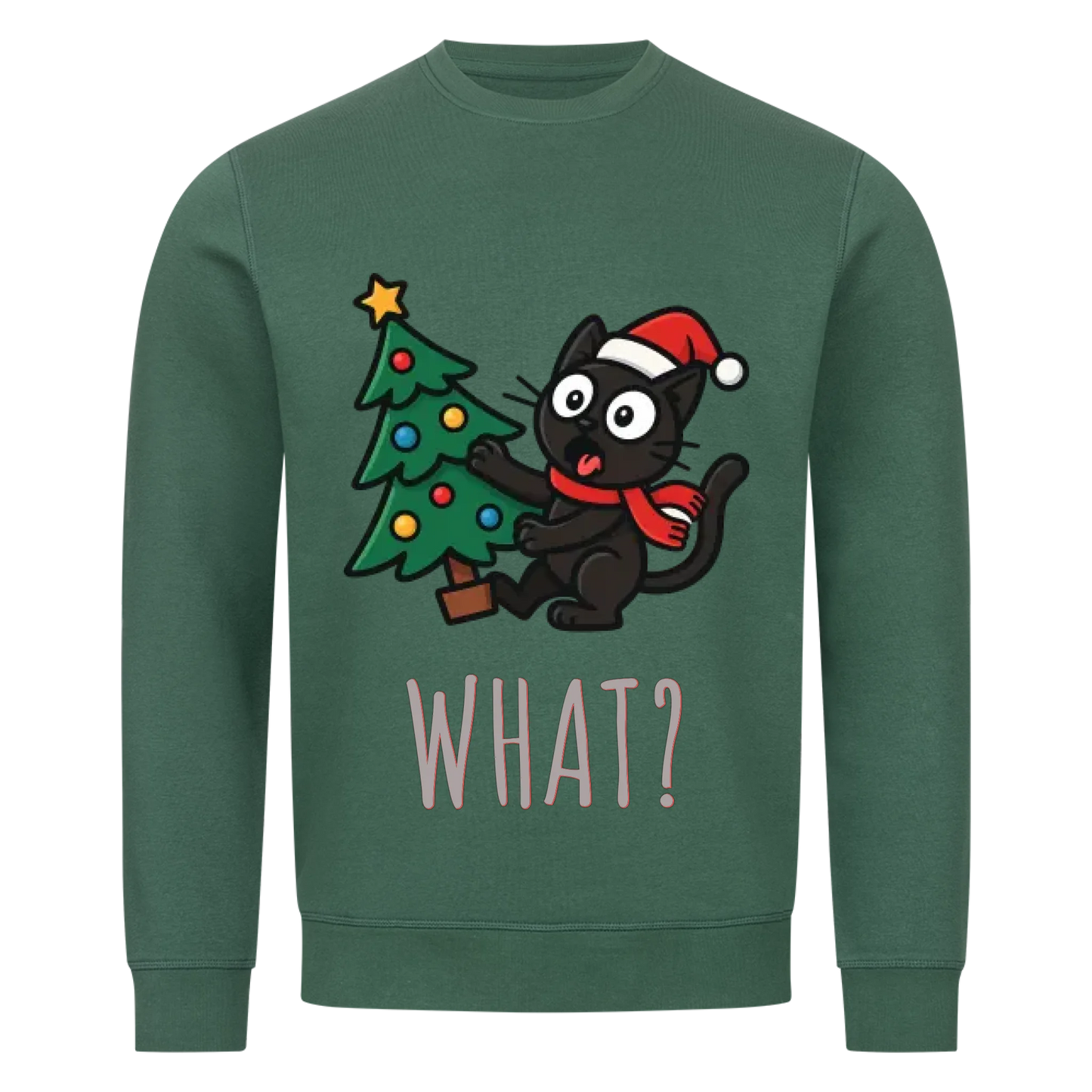 Katze & Weihnachtsbaum Premium Sweatshirt - Eigenes Bild