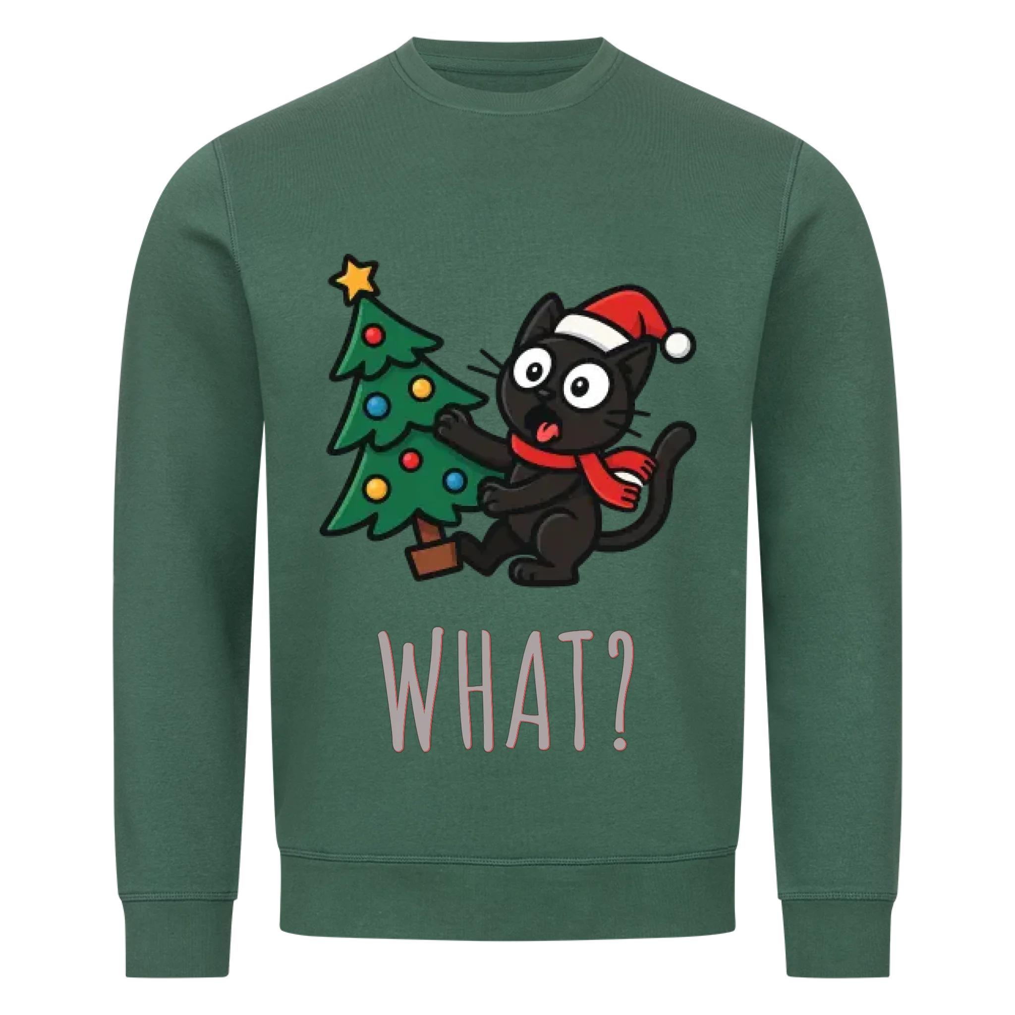 Katze & Weihnachtsbaum - Individuelles Premium Sweatshirt (Unisex)