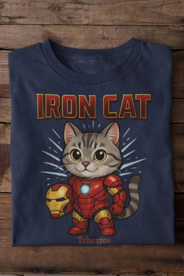 Cute Iron Cat - Katzen - Individuelles Premium T-Shirt