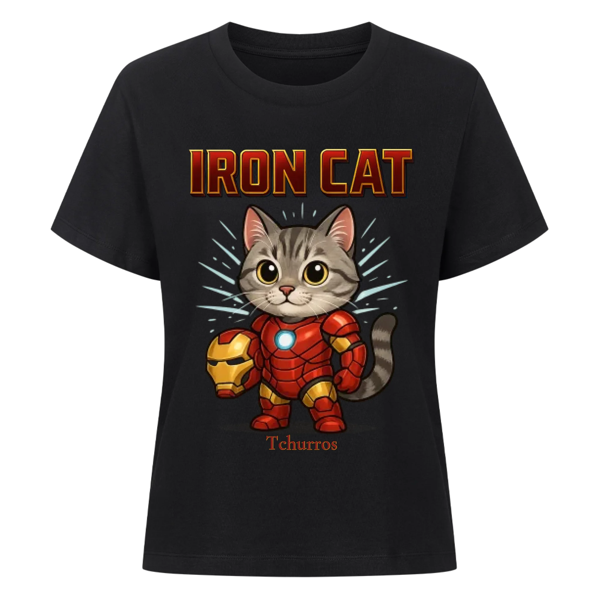 Cute Iron Cat - Katzen - Individuelles Premium T-Shirt