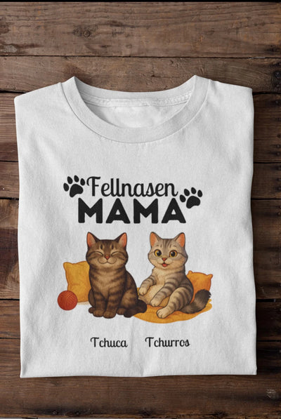 Fellnasen Mama Katze Premium T-Shirt - Eigenes Bild + Name