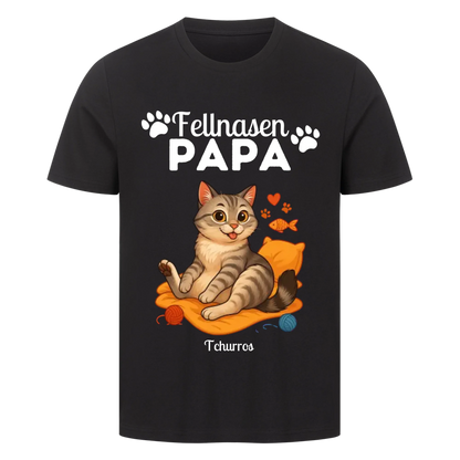 Fellnasen Papa Katze Premium T-Shirt - Eigenes Bild + Name