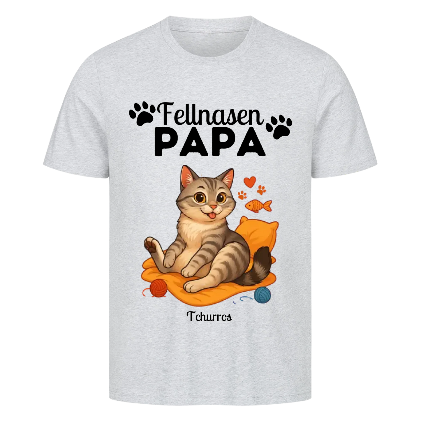 Fellnasen Papa Katze Premium T-Shirt - Eigenes Bild + Name