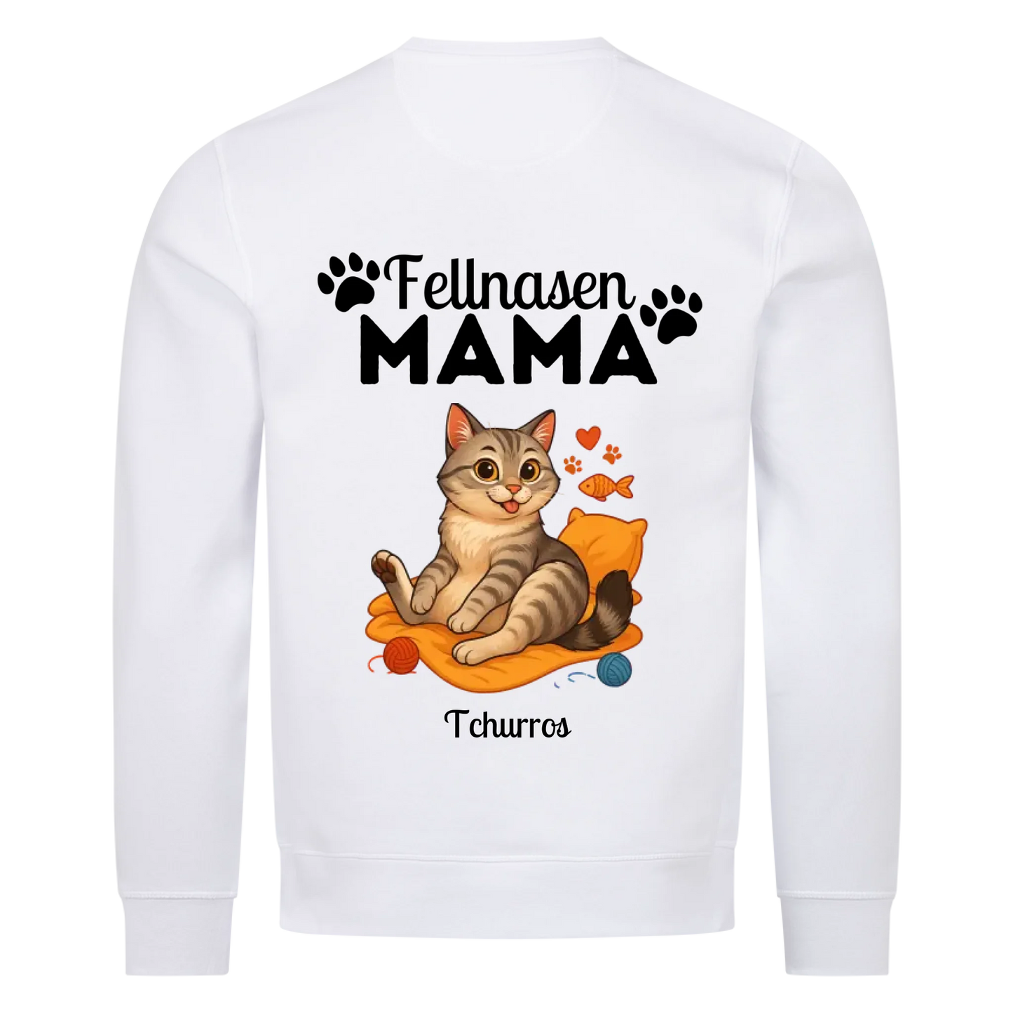 Fellnasen Mama Katze Bio Sweatshirt - Eigenes Bild + Name