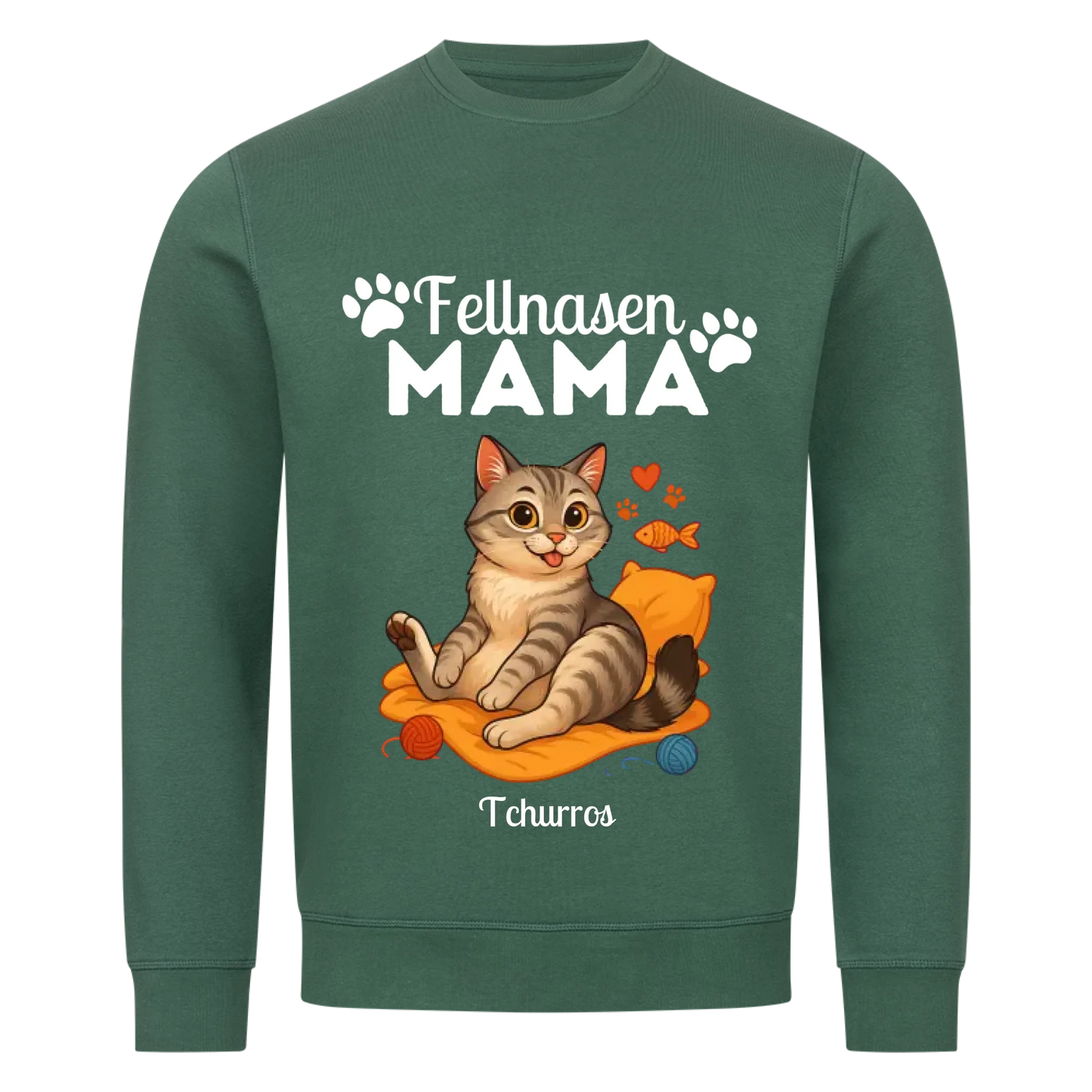 Fellnasen Mama Katze Bio Sweatshirt - Eigenes Bild + Name