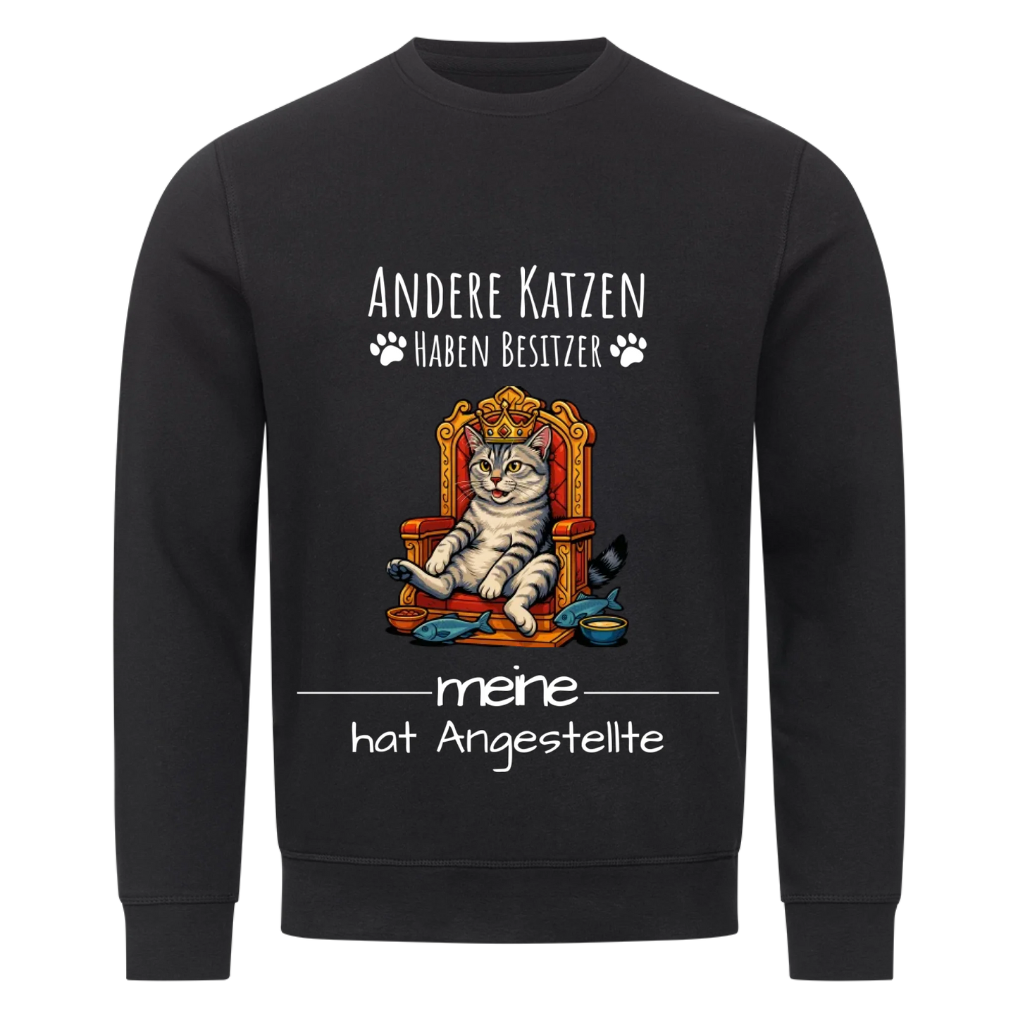 Deine Katze auf Thron Bio Sweatshirt - Eigenes Bild