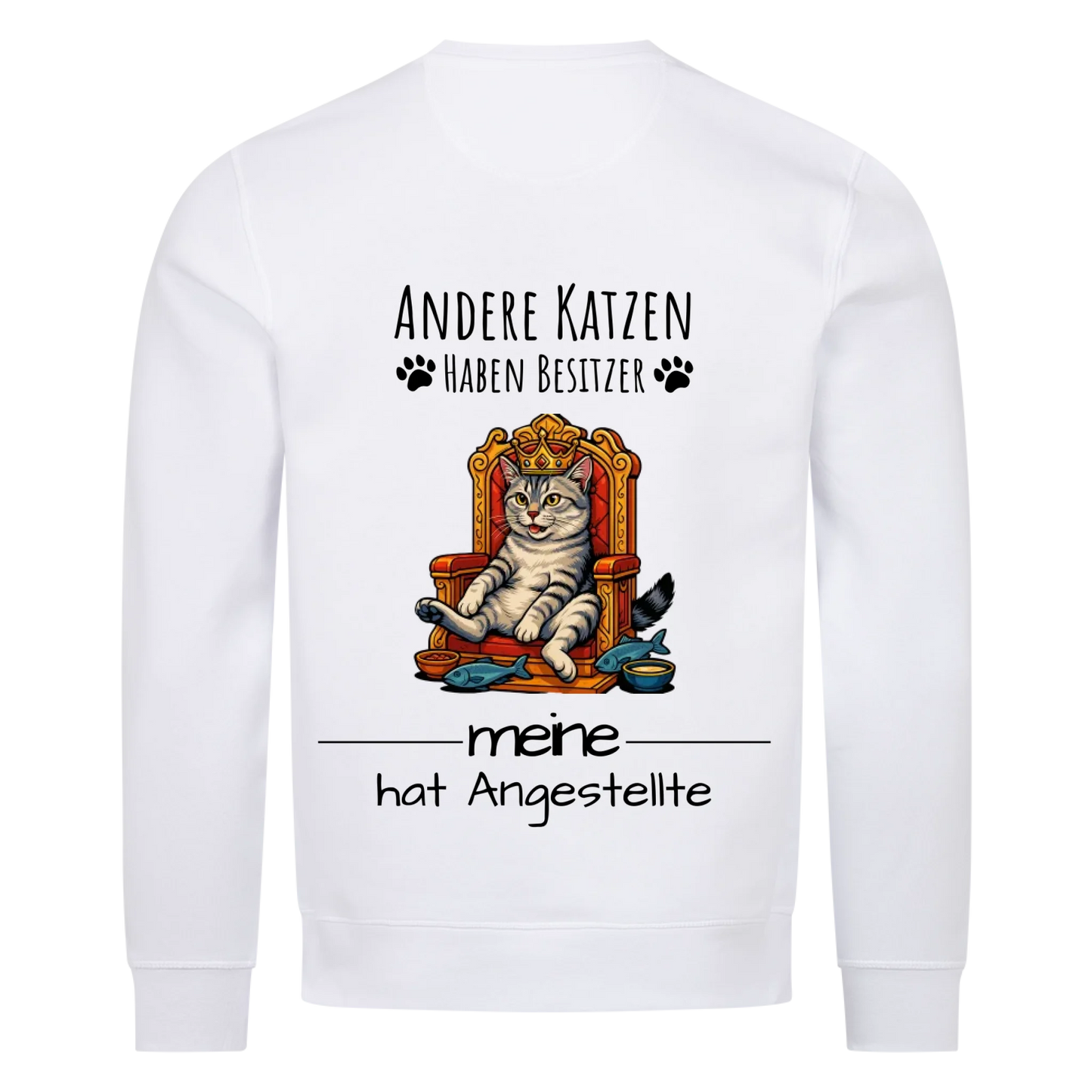 Deine Katze auf Thron Bio Sweatshirt - Eigenes Bild