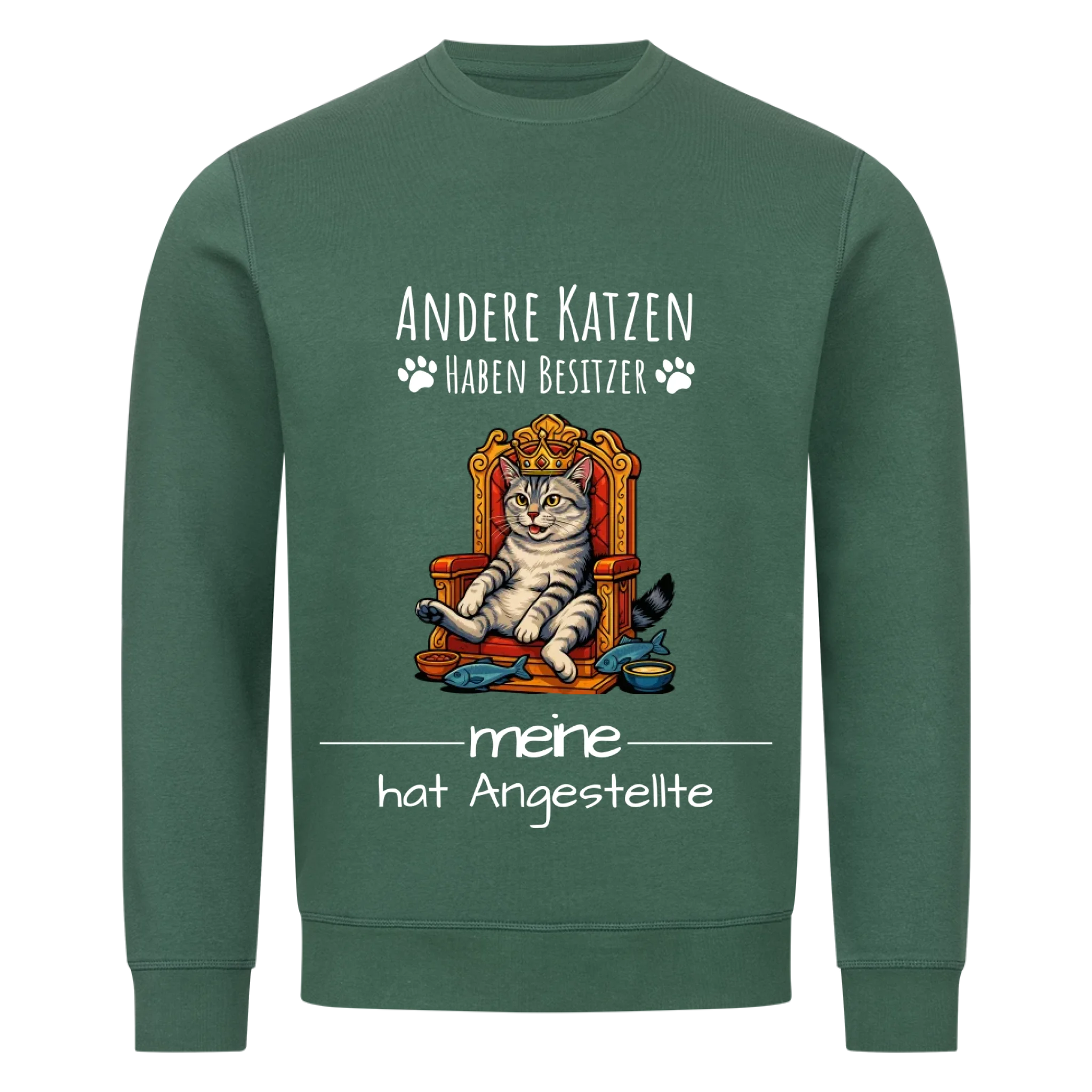 Deine Katze auf Thron - Individuelles Premium Sweatshirt (Unisex)