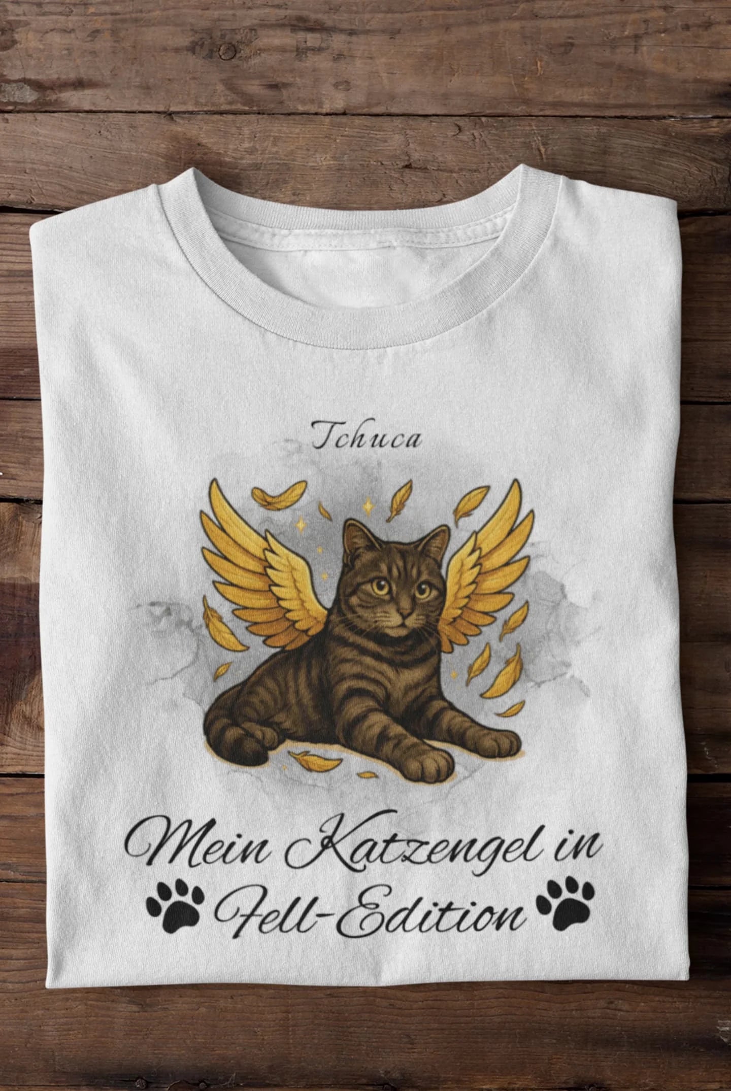 Engel Katze T-Shirt - Eigenes Bild + Name