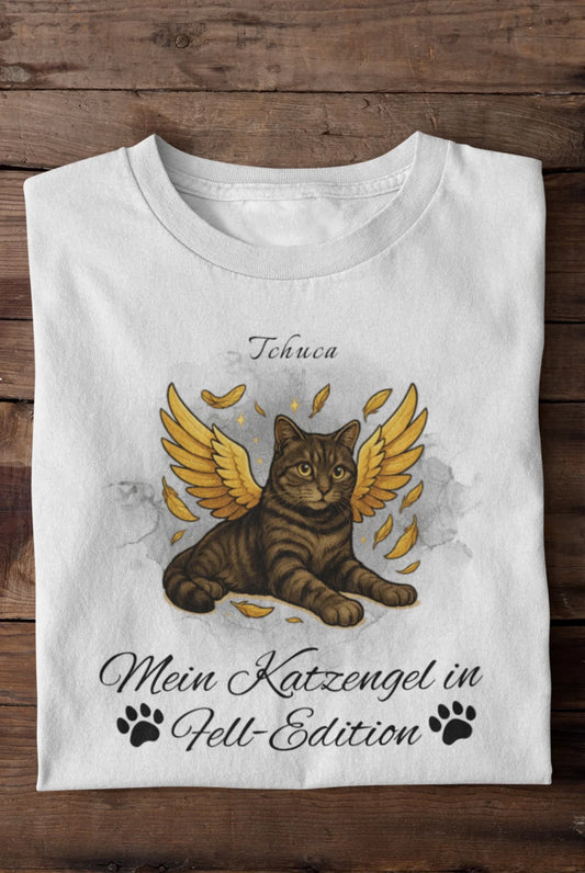 Engel Katze T-Shirt - Eigenes Bild + Name