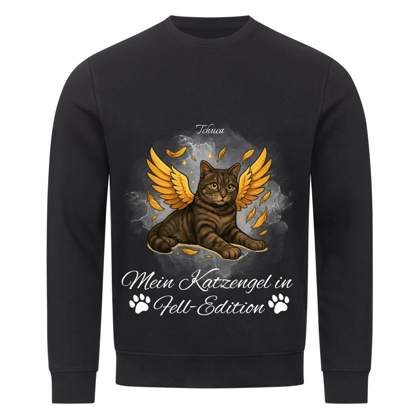 Engel Katze Sweatshirt - Eigenes Bild + Name
