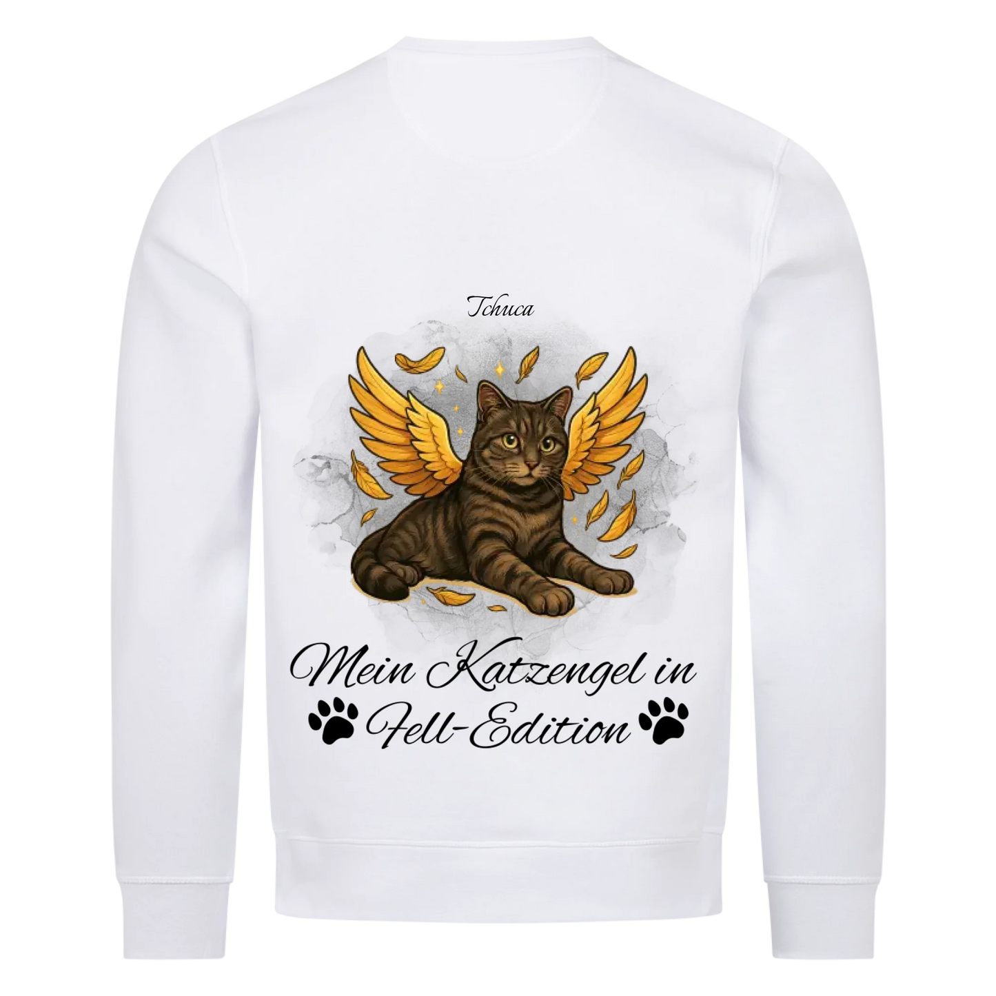 Engel Katze Sweatshirt - Eigenes Bild + Name