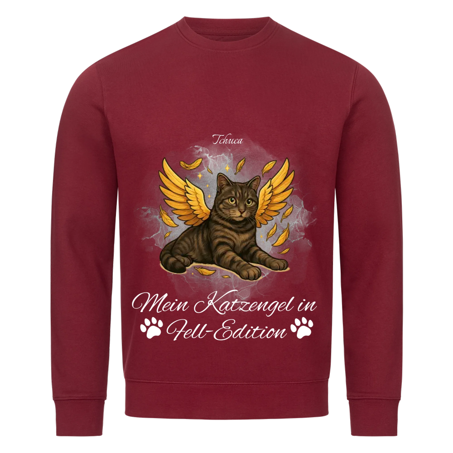 Engel Katze Sweatshirt - Eigenes Bild + Name