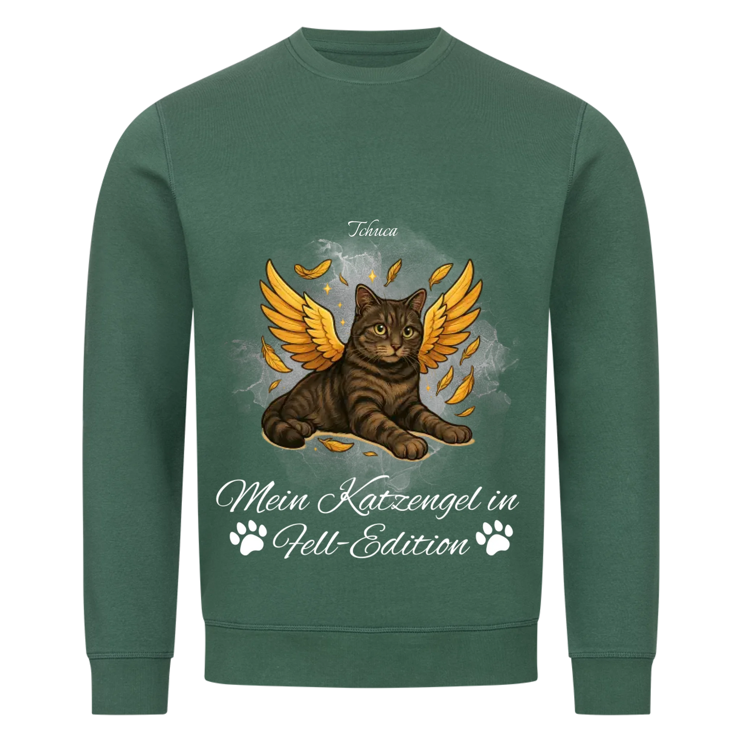 Engel Katze Sweatshirt - Eigenes Bild + Name