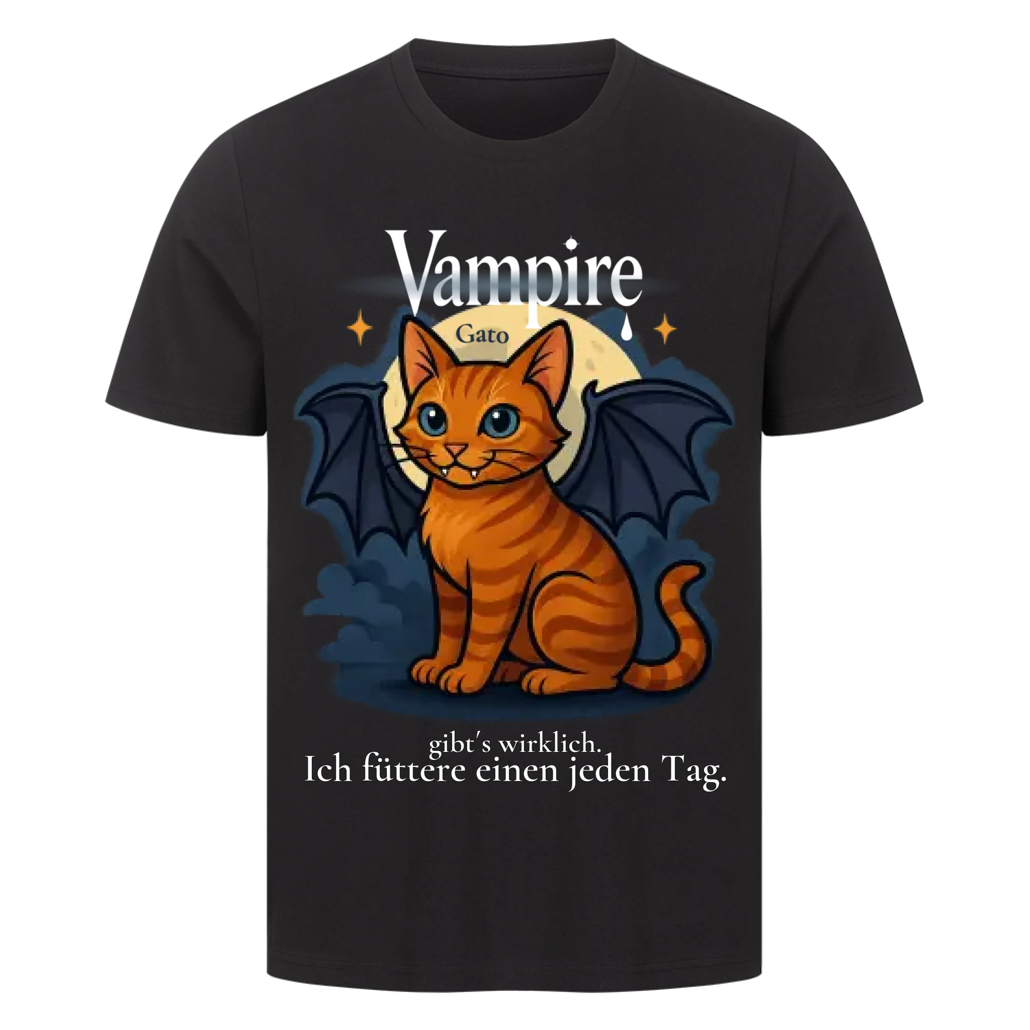 Süsse Vampir Katze - Individuelles Premium T-Shirt