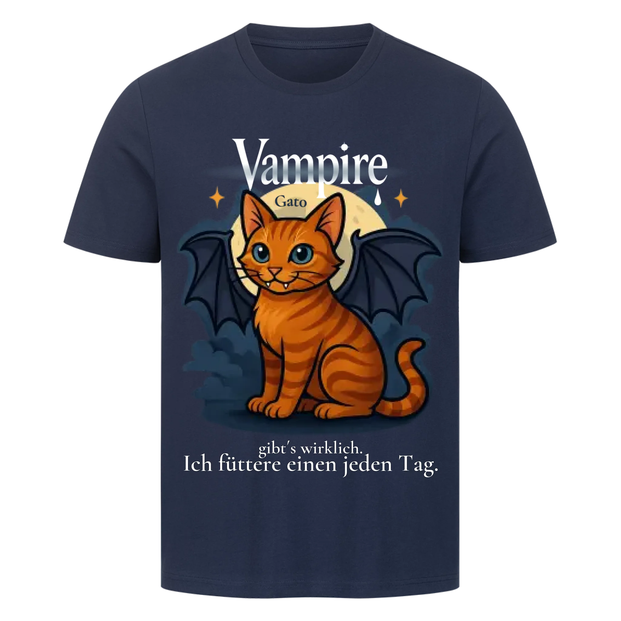 Süsse Vampir Katze - Individuelles Premium T-Shirt