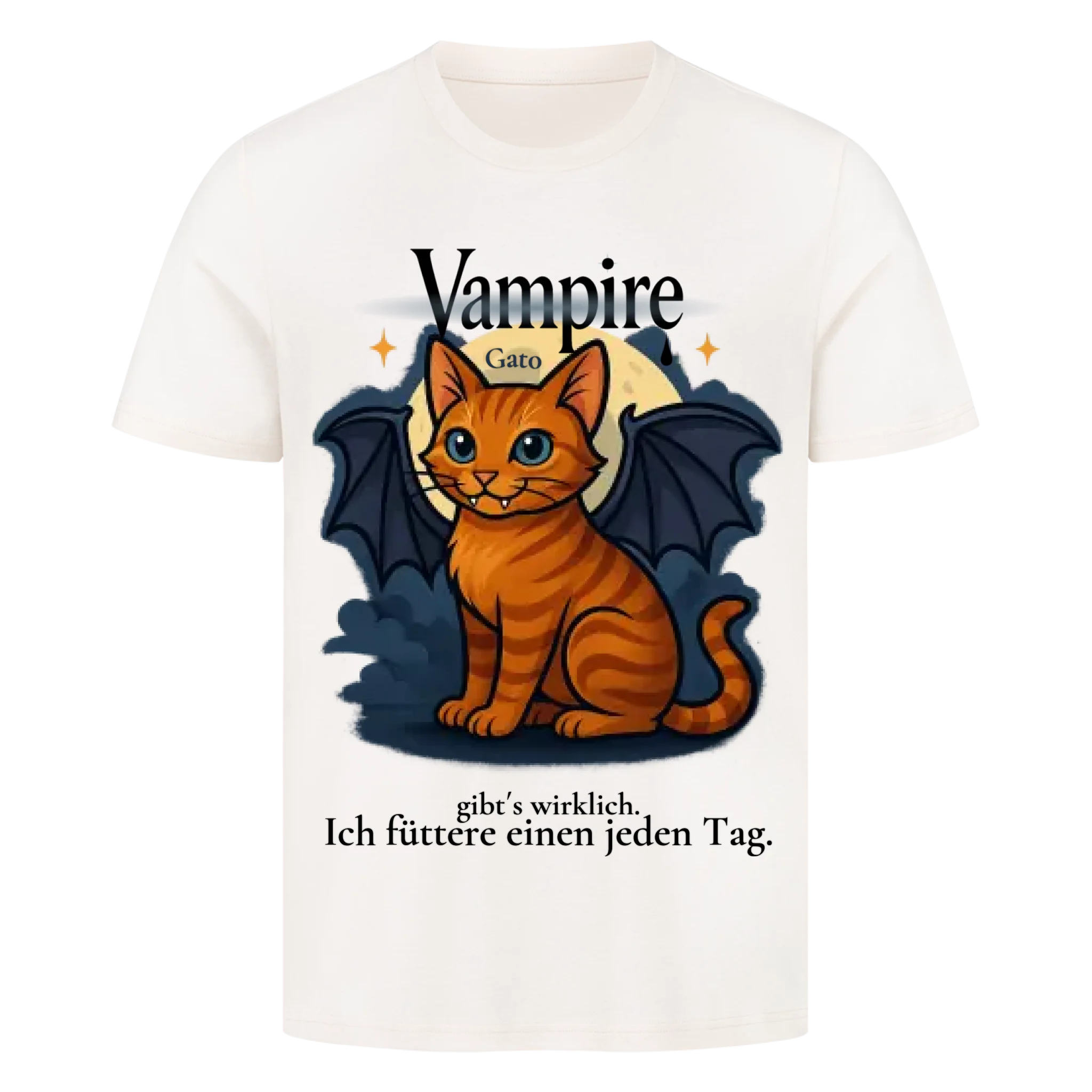 Süsse Vampir Katze - Individuelles Premium T-Shirt