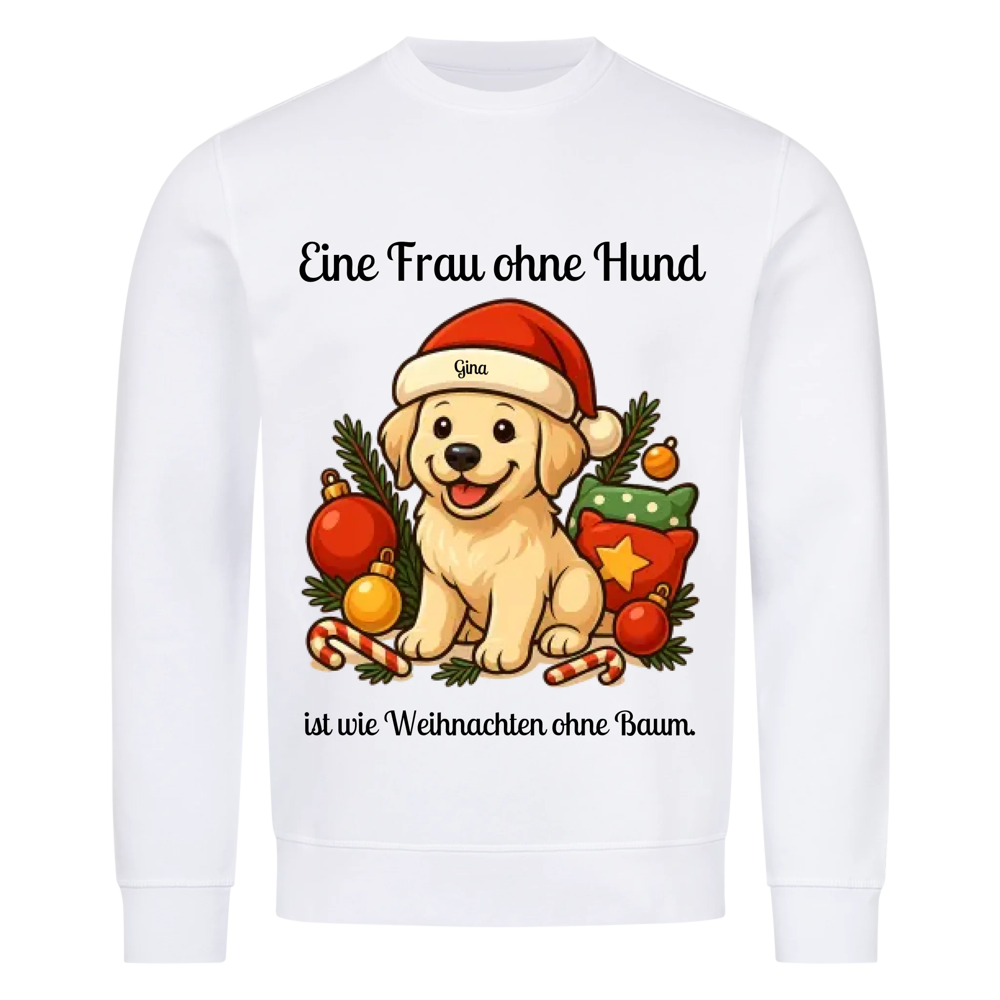 Eine Frau ohne Hund - Individuelles Premium Sweatshirt (Unisex)