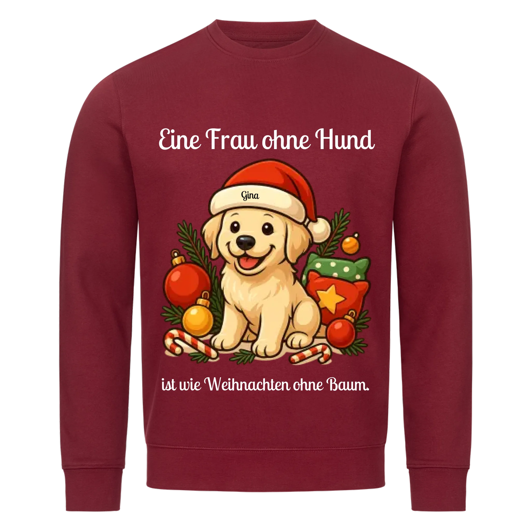 Eine Frau ohne Hund - Individuelles Premium Sweatshirt (Unisex)