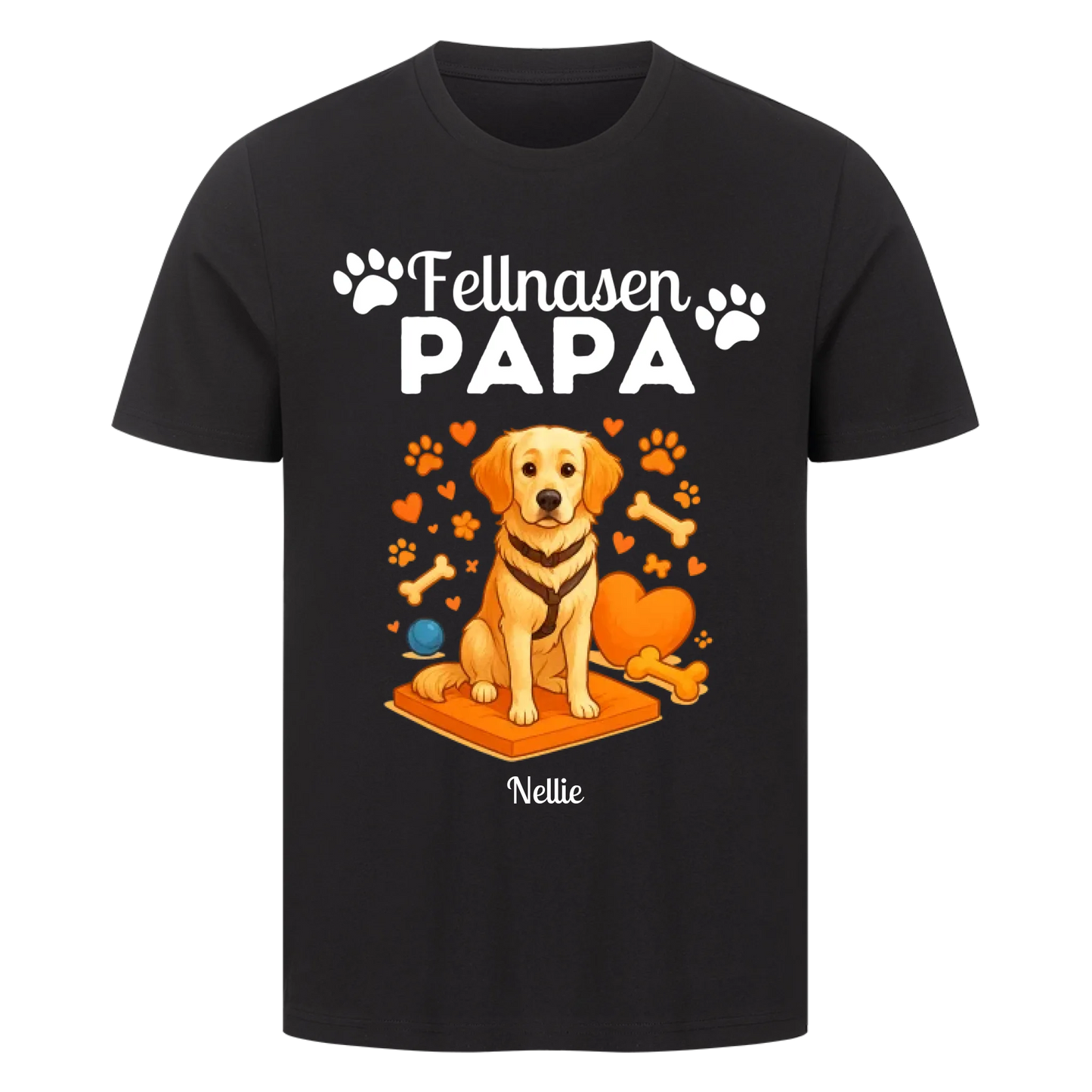Fellnasen Papa Hund Premium T-Shirt - Eigenes Bild + Name