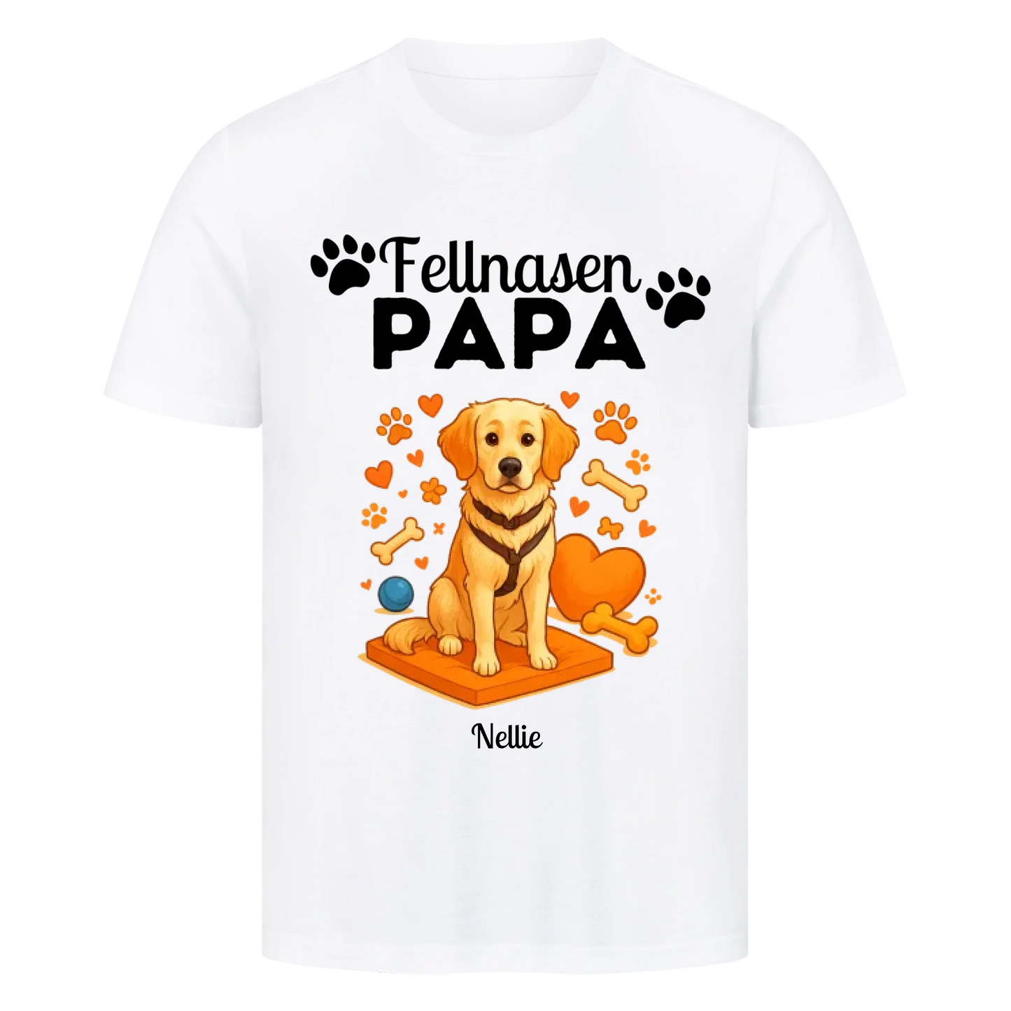 Fellnasen Papa Hund Premium T-Shirt - Eigenes Bild + Name
