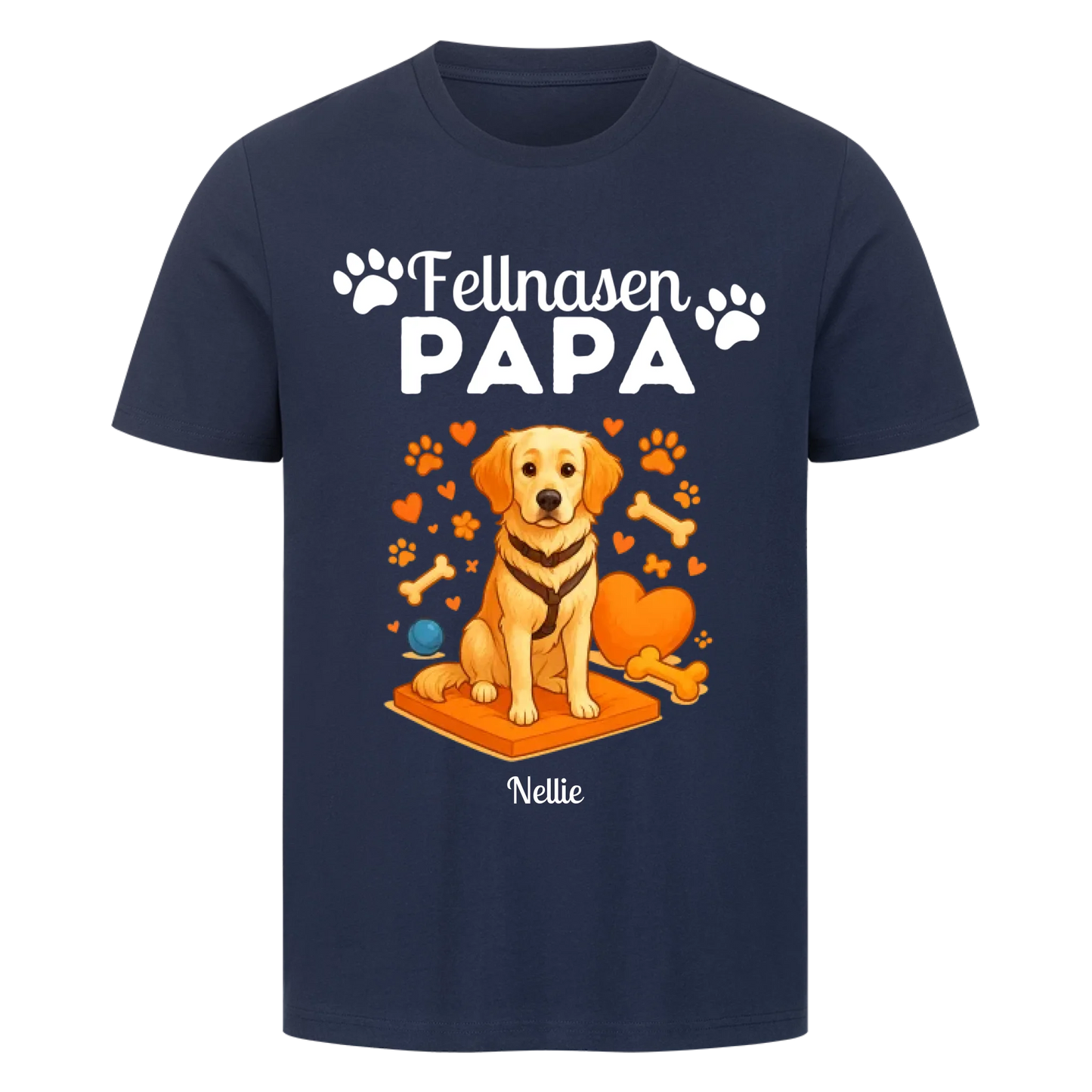 Fellnasen Papa Hund Premium T-Shirt - Eigenes Bild + Name