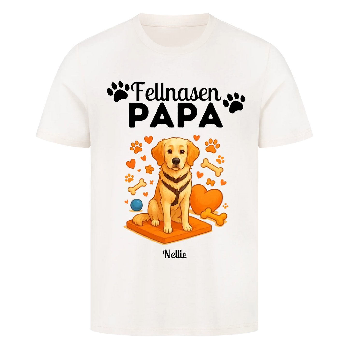 Fellnasen Papa Hund Premium T-Shirt - Eigenes Bild + Name