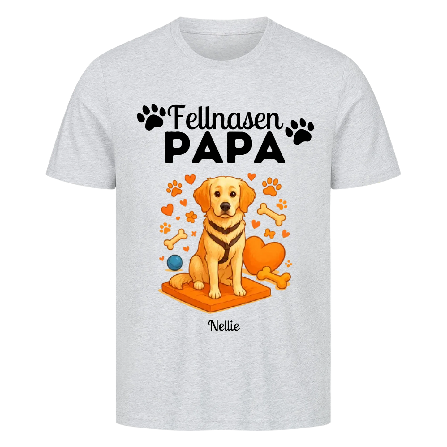 Fellnasen Papa Hund Premium T-Shirt - Eigenes Bild + Name