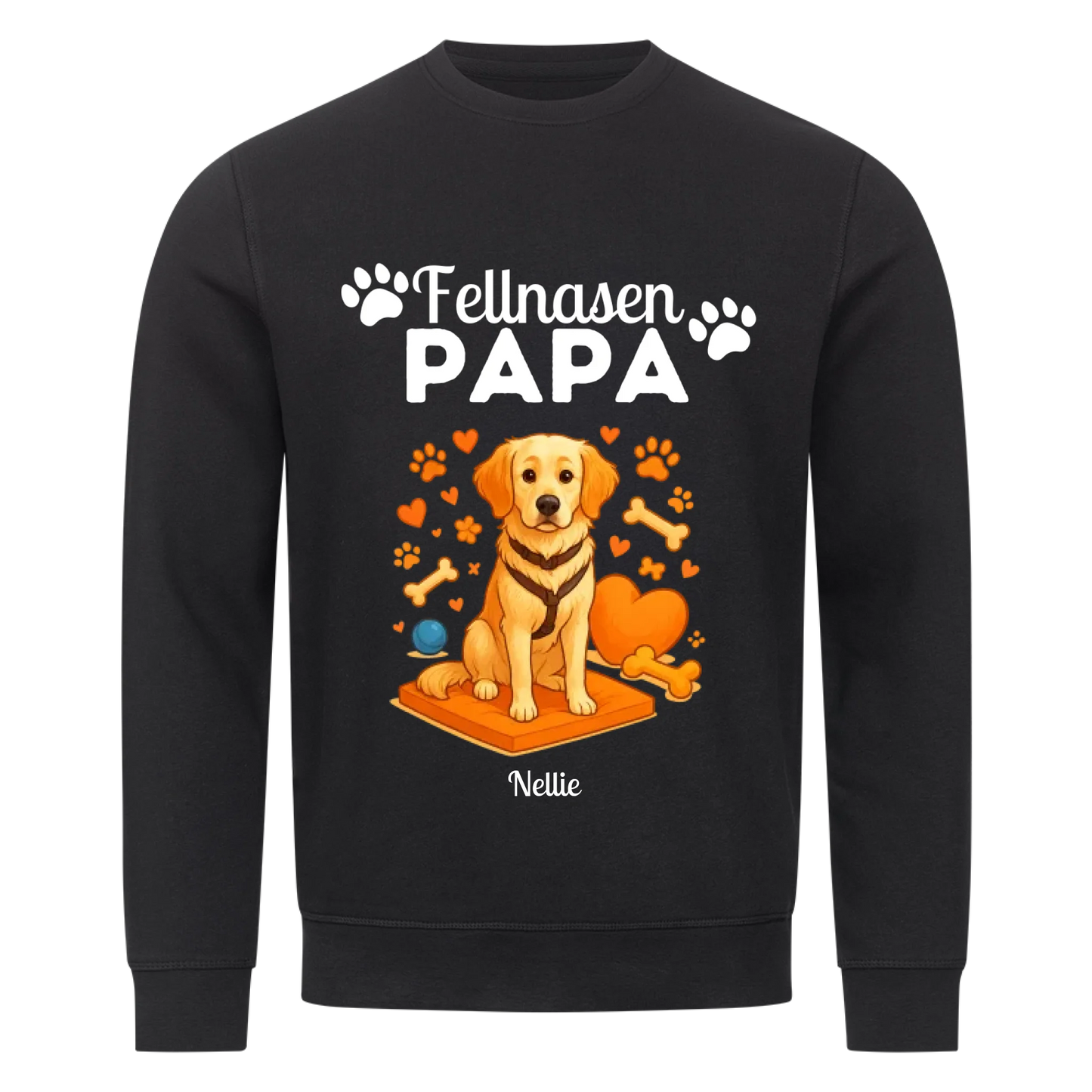 Fellnasen Papa Hund Premium Sweatshirt  - Eigenes Bild + Name