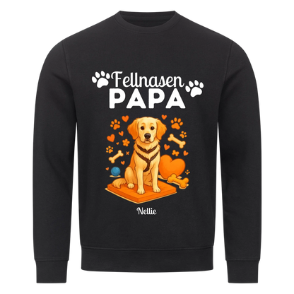 Fellnasen Papa Hund Premium Sweatshirt  - Eigenes Bild + Name