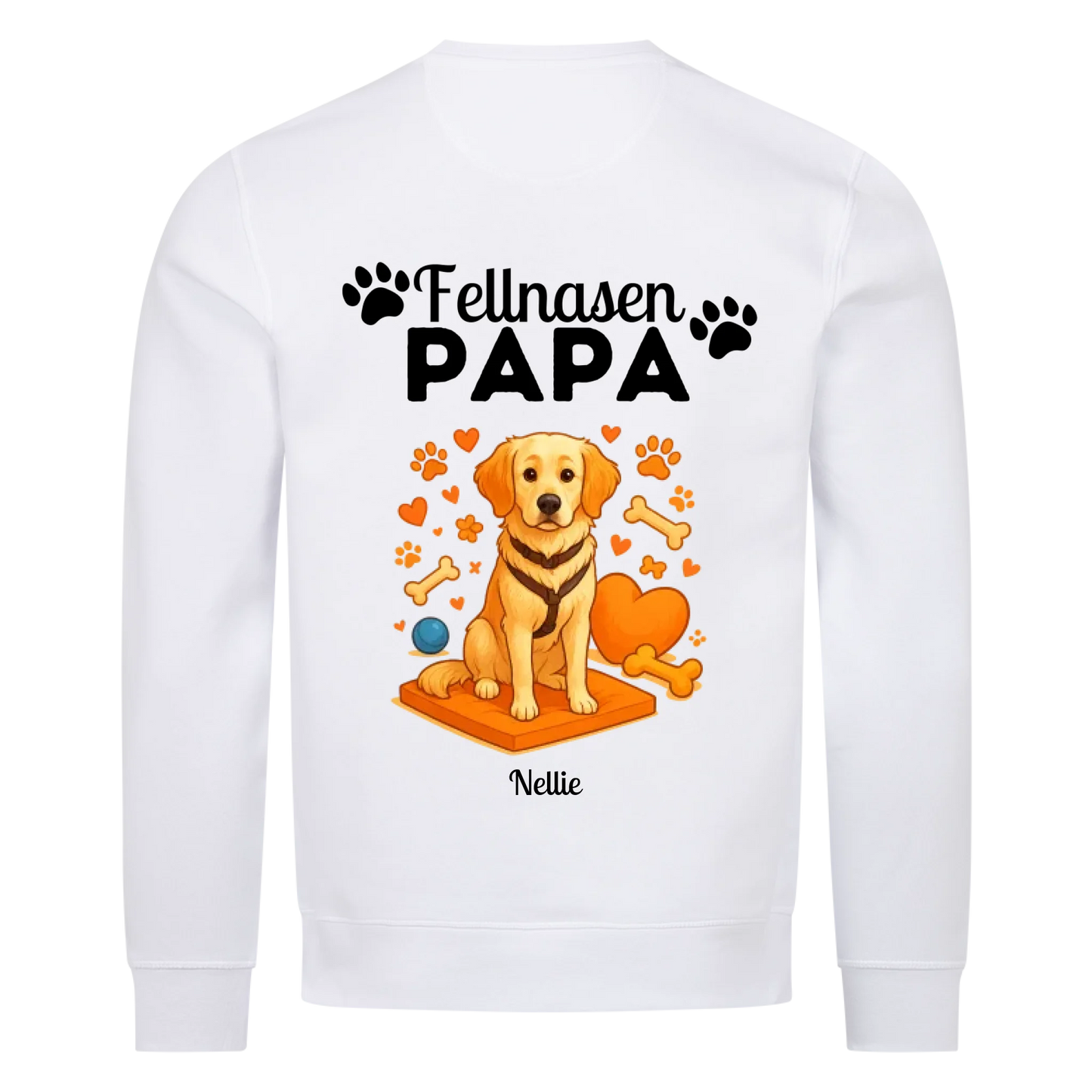 Fellnasen Papa Hund Premium Sweatshirt  - Eigenes Bild + Name