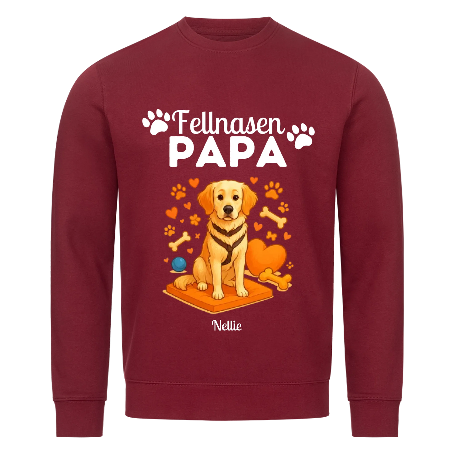 Fellnasen Papa Hund Premium Sweatshirt  - Eigenes Bild + Name
