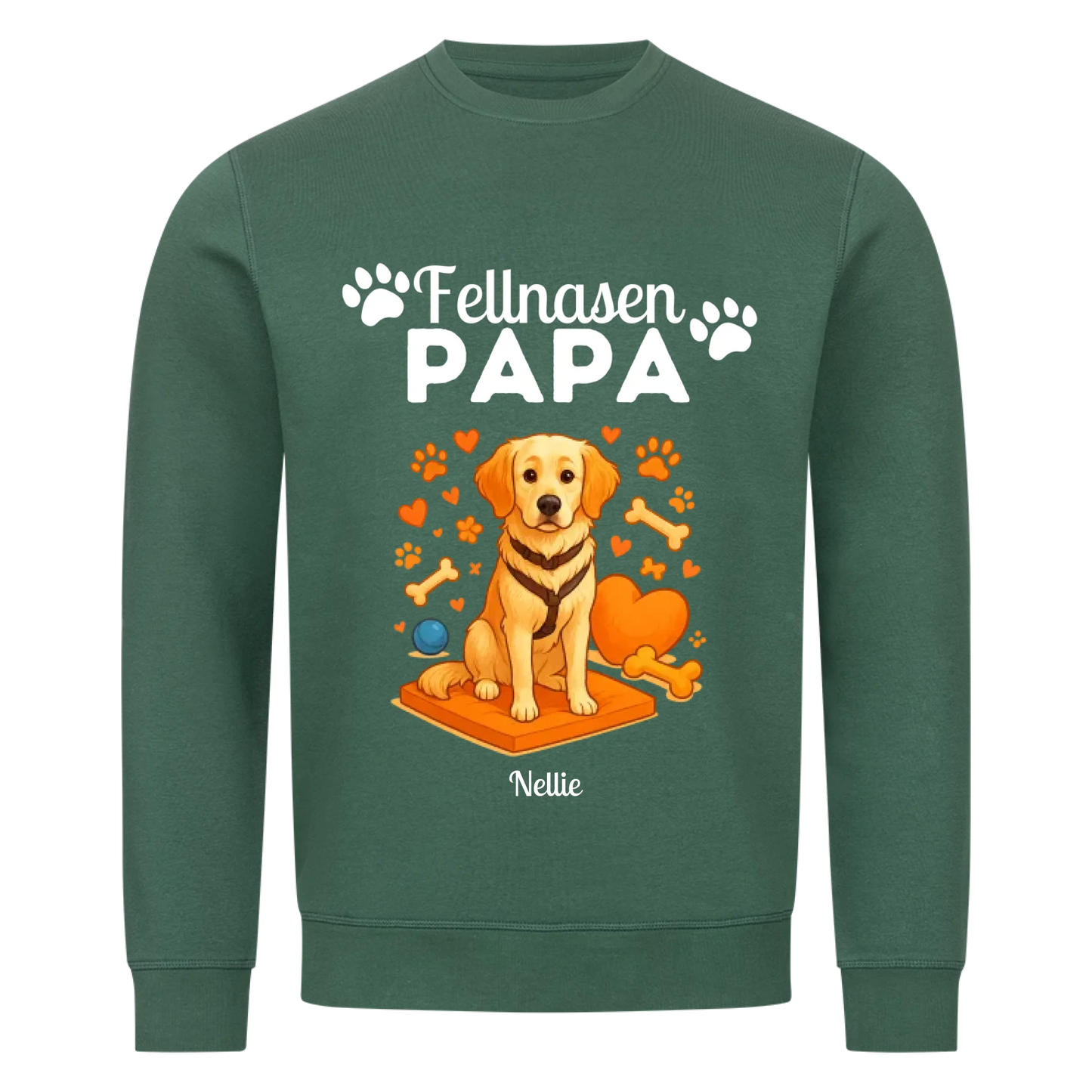 Fellnasen Papa Hund Premium Sweatshirt  - Eigenes Bild + Name