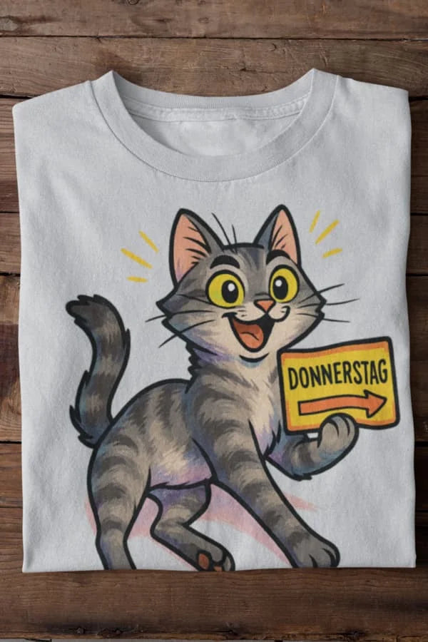 Cat Weekday Mood Donnerstag - Individuelles Premium T-Shirt