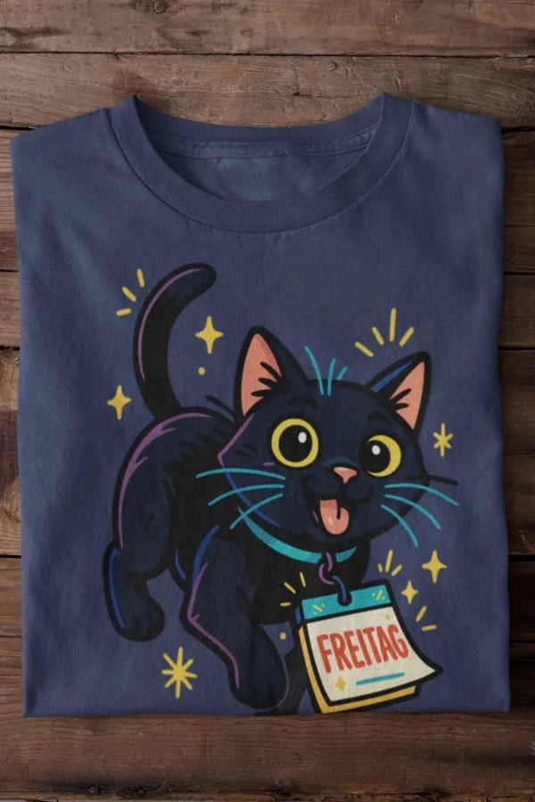 Cat Weekday Mood Freitag - Individuelles Premium T-Shirt