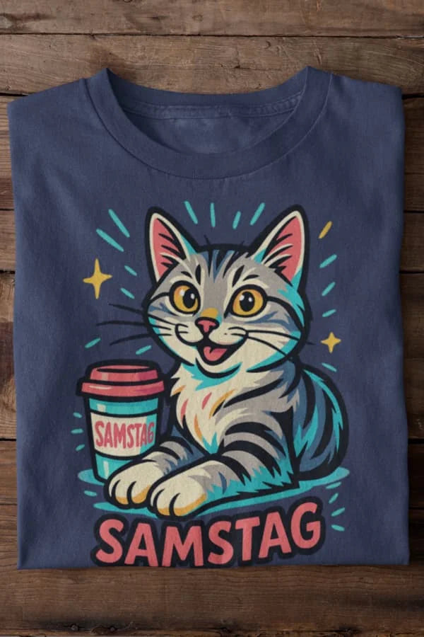 Cat Weekday Mood Samstag - Individuelles Premium T-Shirt