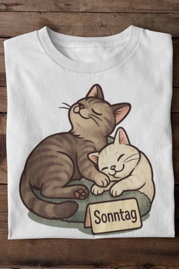 Cat Weekday Mood Sonntag - Individuelles Premium T-Shirt