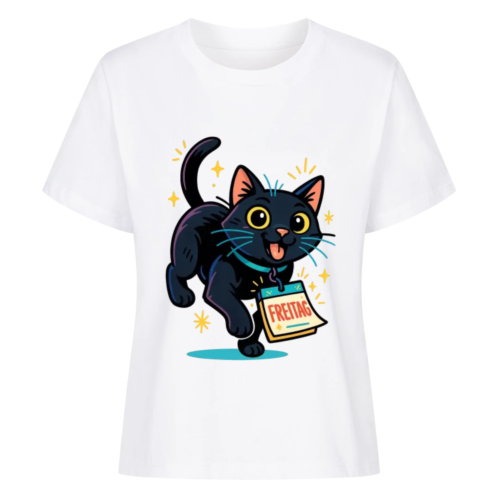 Cat Weekday Mood Freitag - Individuelles Premium T-Shirt