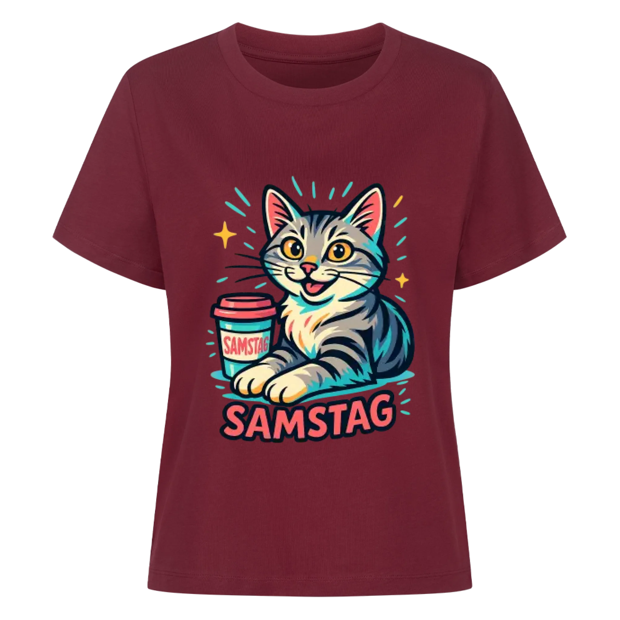 Cat Weekday Mood Samstag - Individuelles Premium T-Shirt