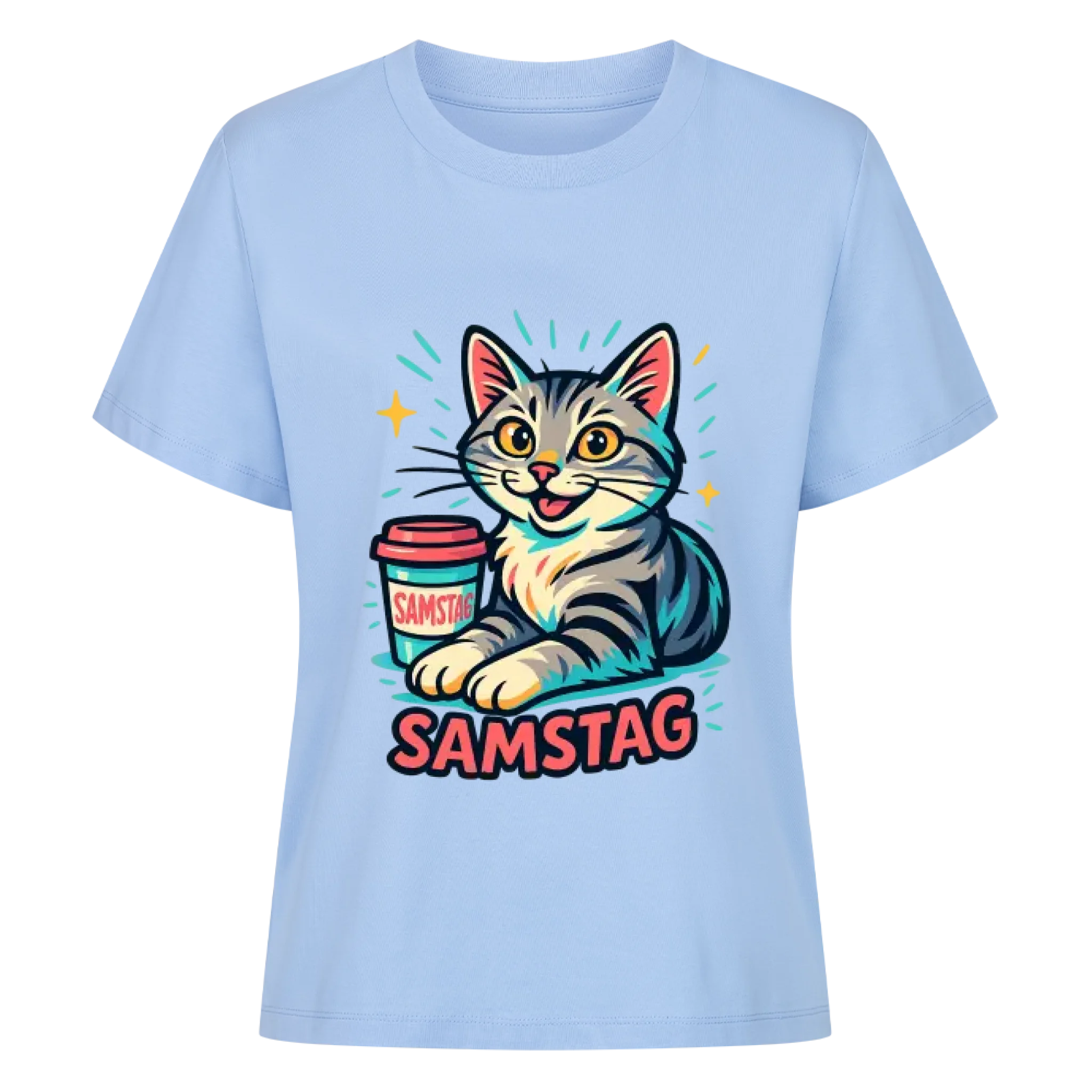 Cat Weekday Mood Samstag - Individuelles Premium T-Shirt