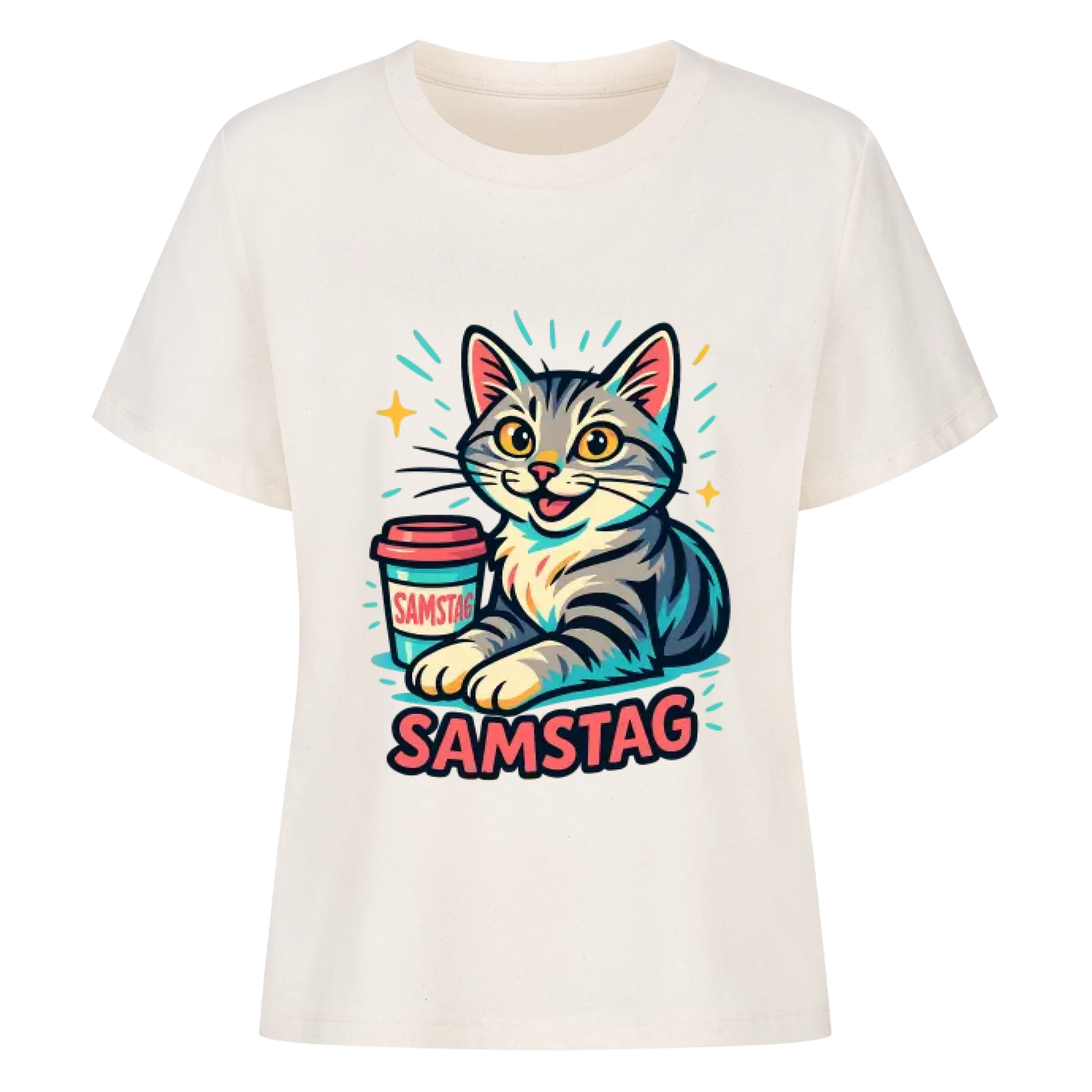 Cat Weekday Mood Samstag - Individuelles Premium T-Shirt